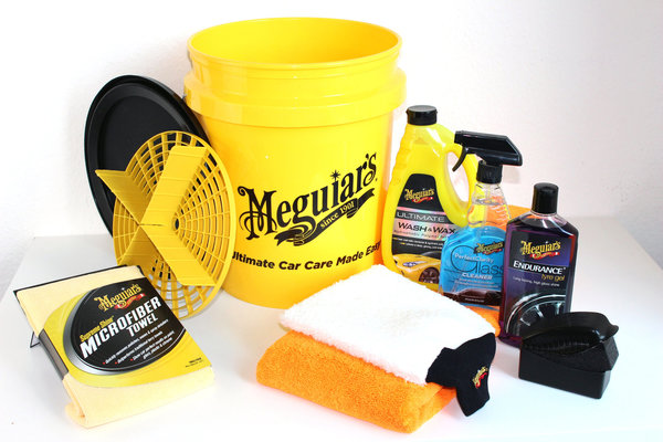 Meguiars Autopflegeset Pflege Set Wash & Dry Shampoo Glas Reifen Orange Baby XL